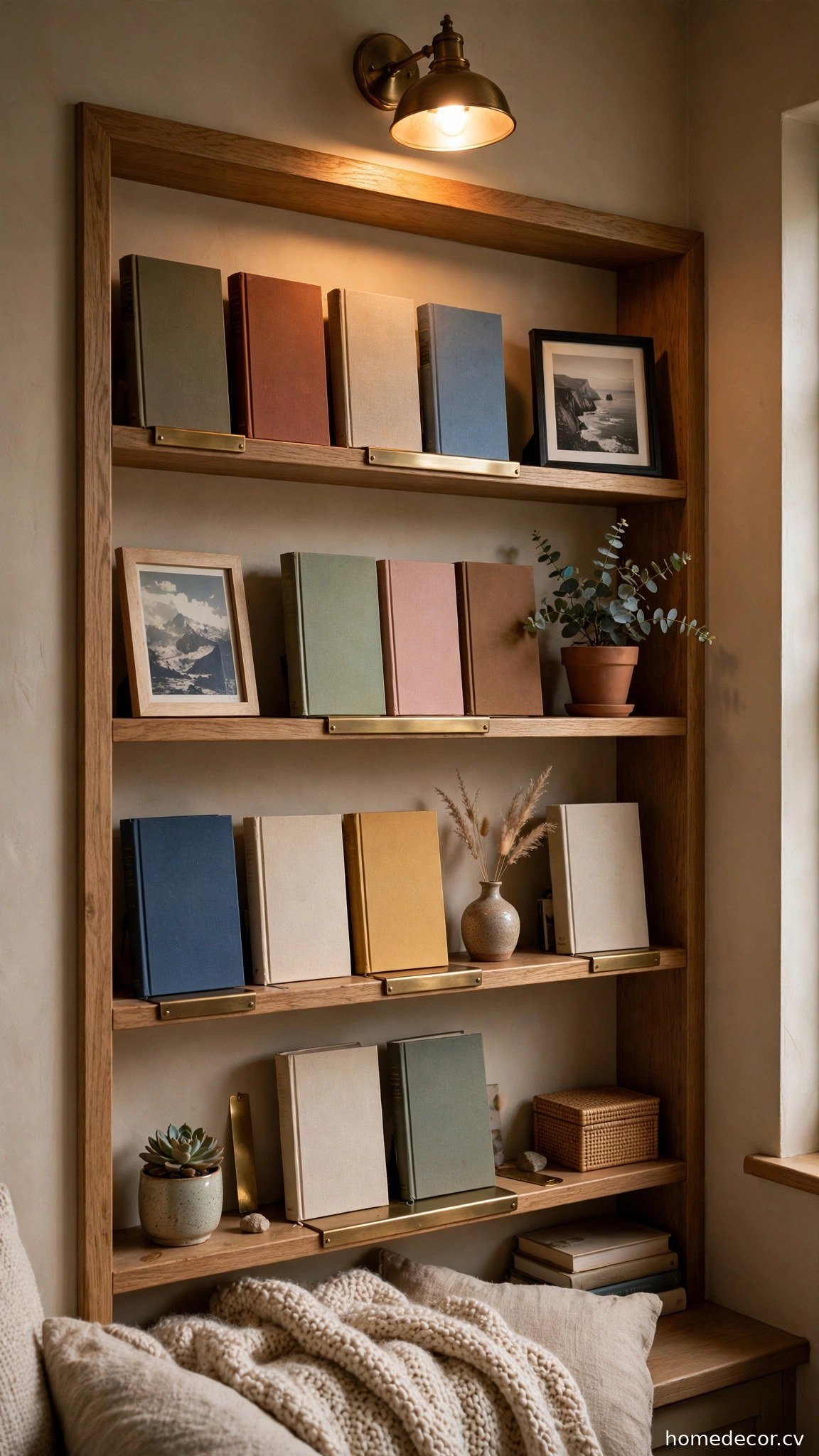 Personal Book Display - cozy reading nook idea