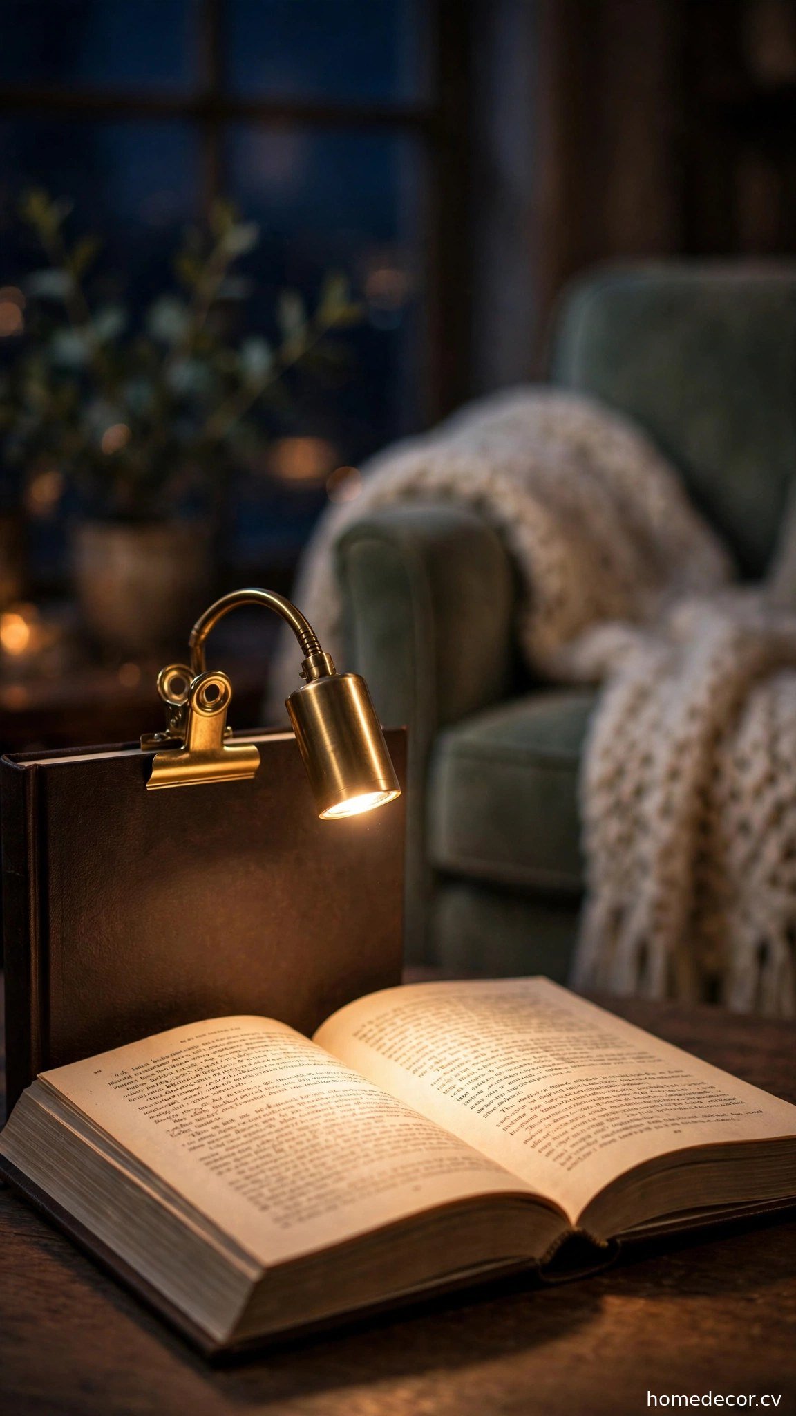 Clip-On Reading Light - cozy reading nook idea