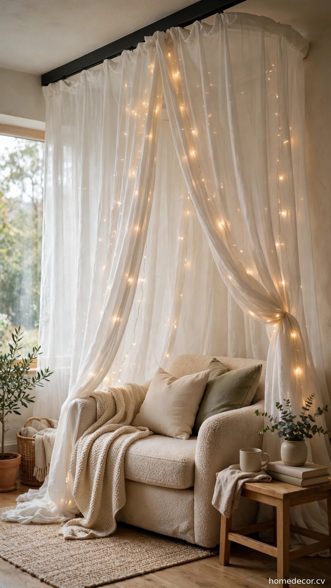 Curtain Canopy Hideaway - cozy reading nook idea