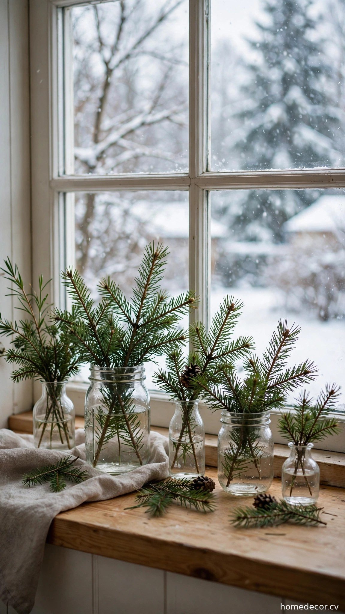Pine Sprigs in Vases
