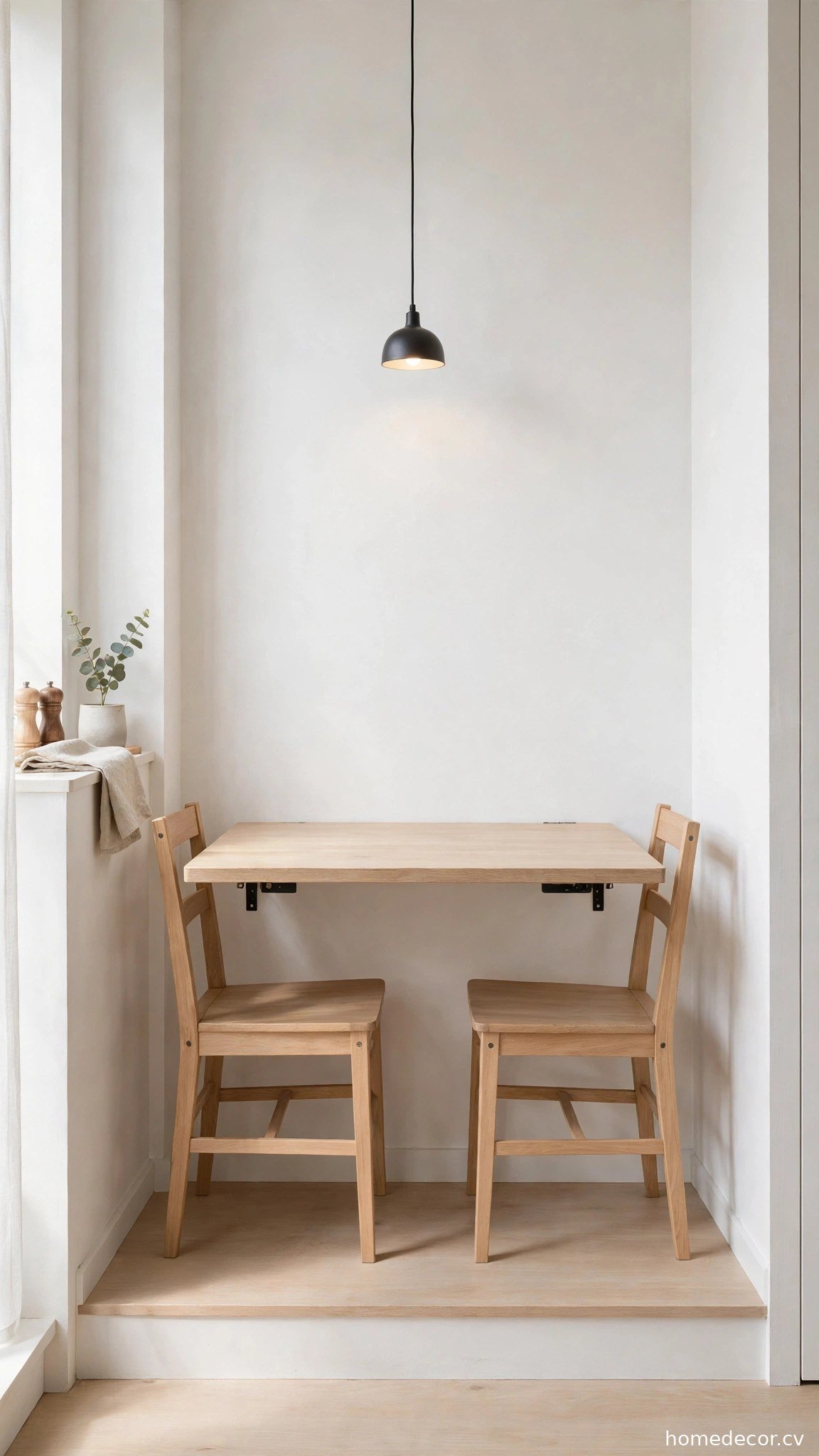 Wall-Mounted Fold-Down Table - small dining room idea