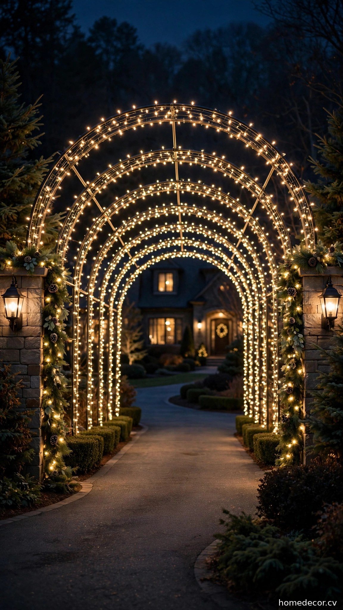 Build a Driveway Arch or Light Tunnel