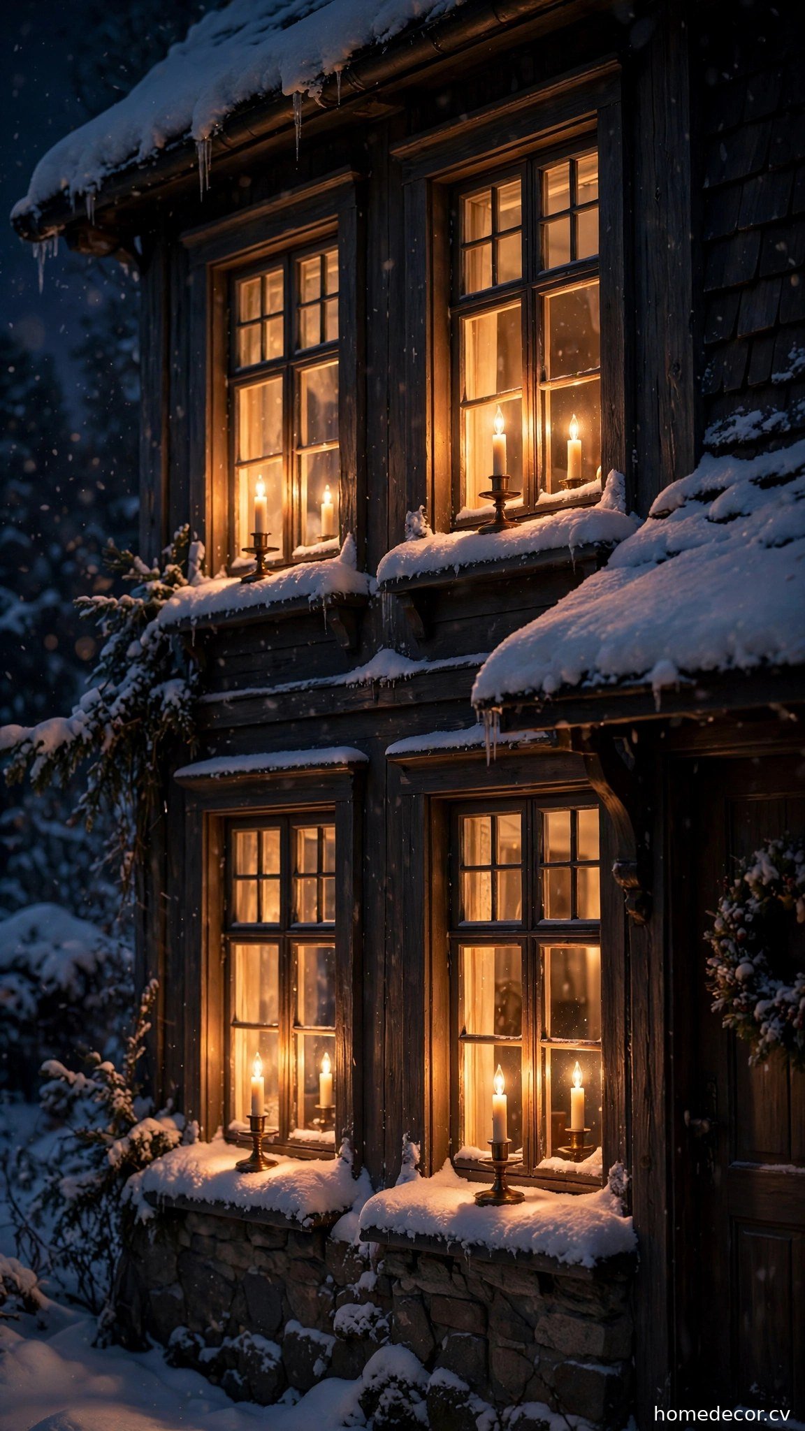 Dress Windows with Electric Candles