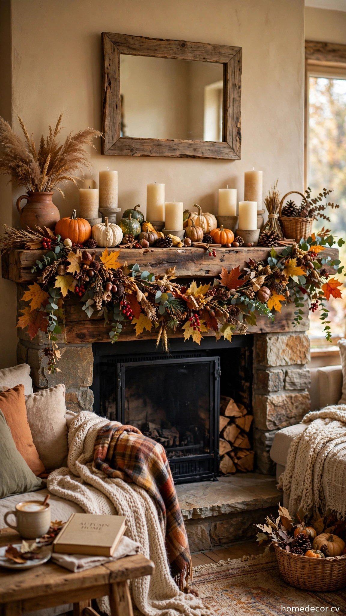 Fall mantel display