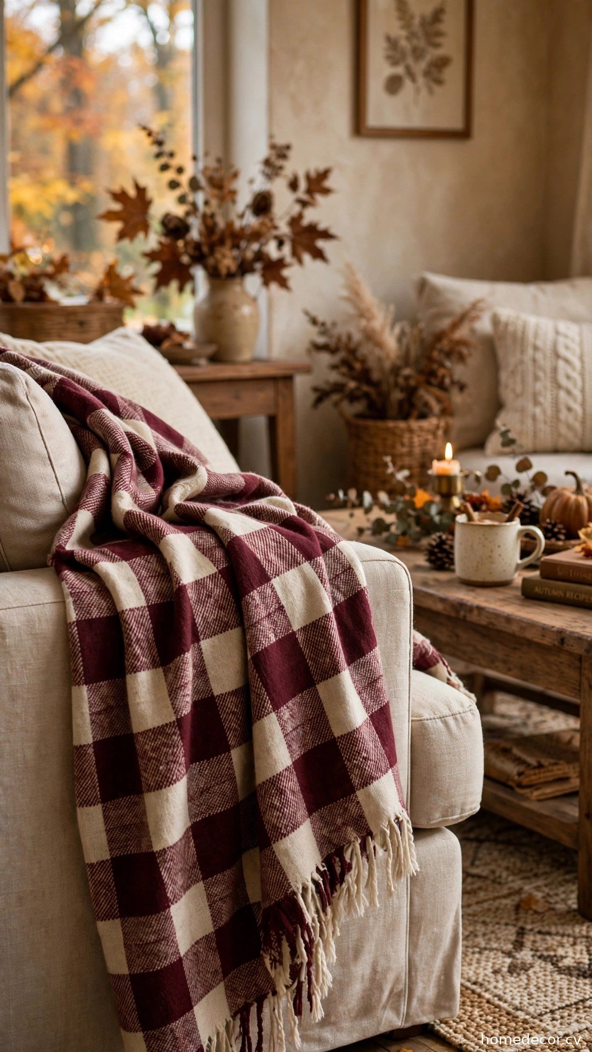 Plaid throw blanket
