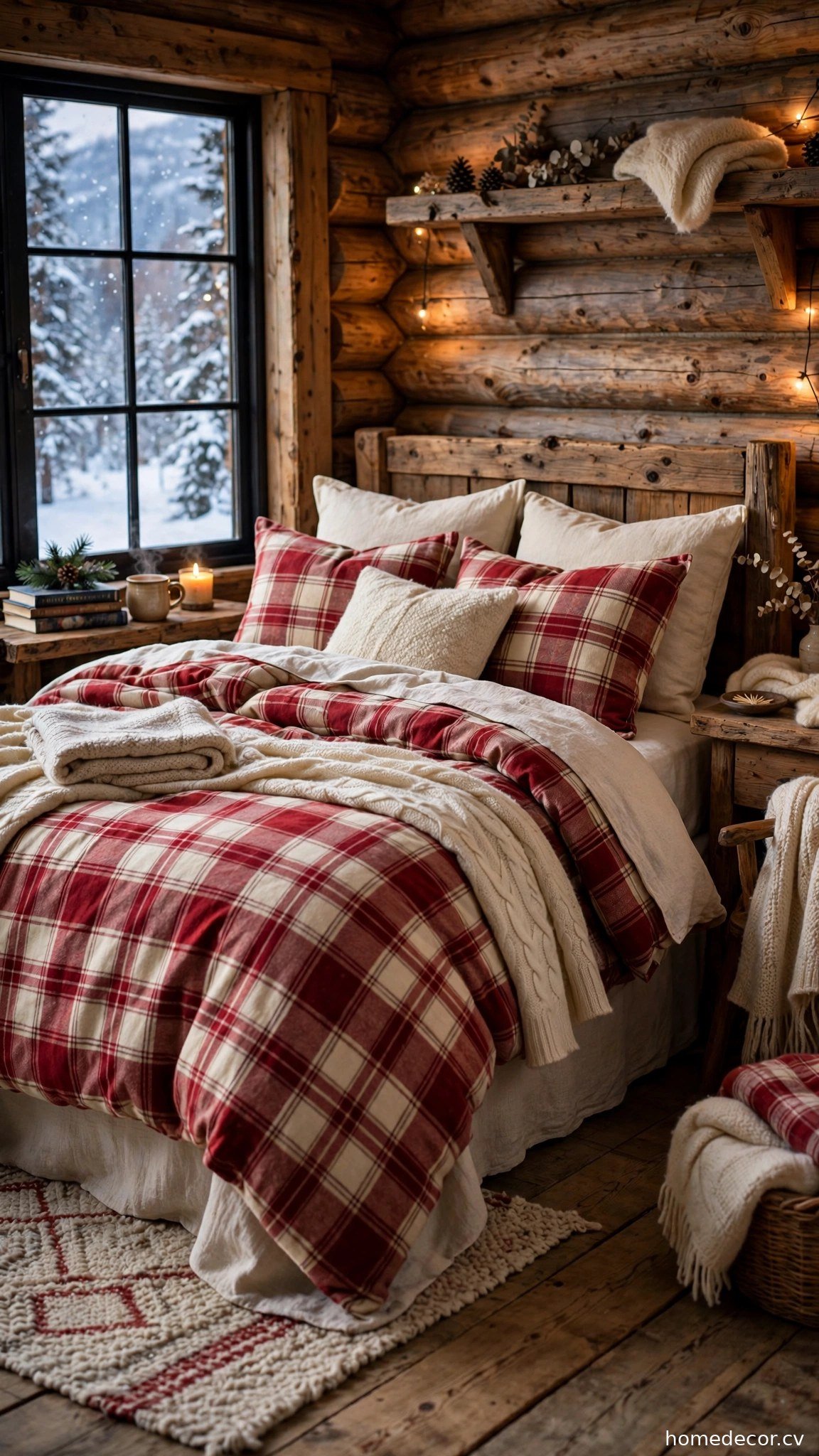 Plaid flannel bedding