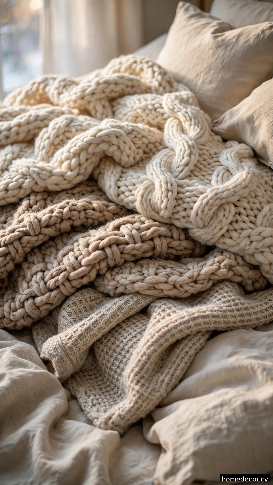 Chunky knit blankets
